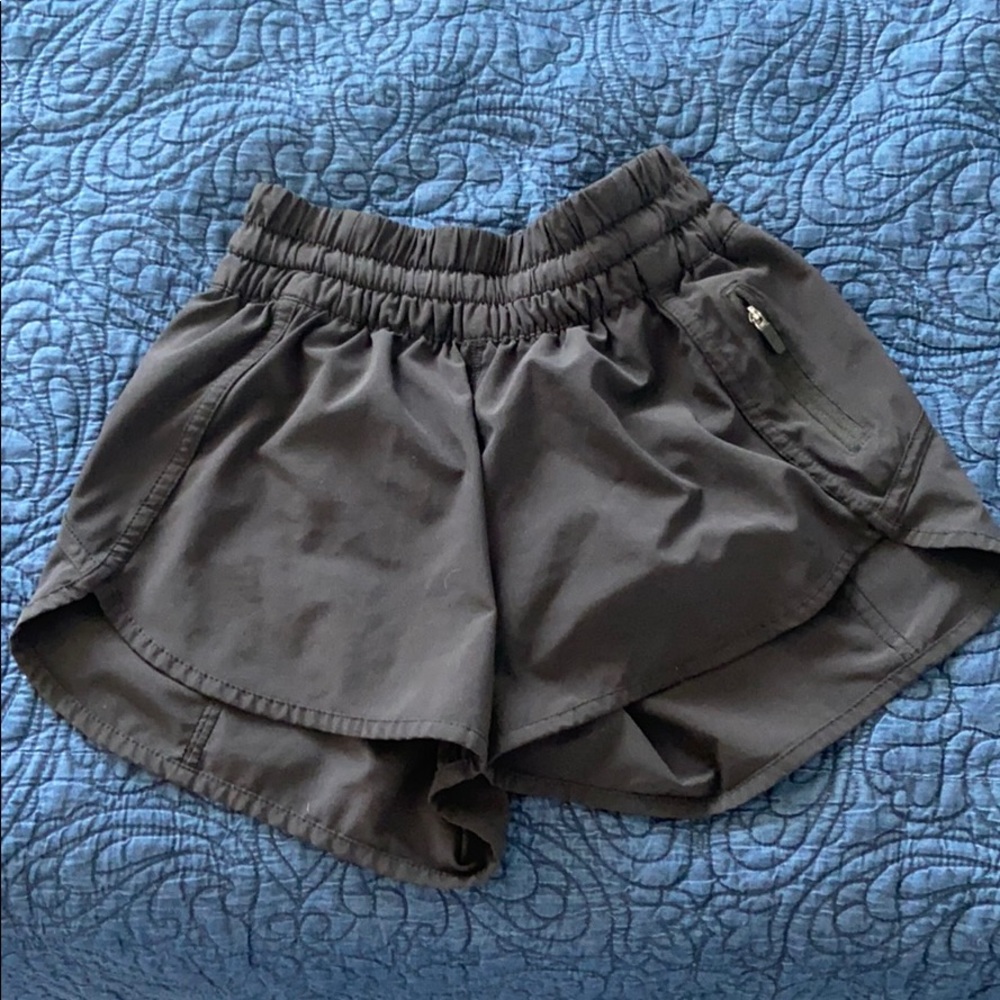 black lululemon shorts, longer cut